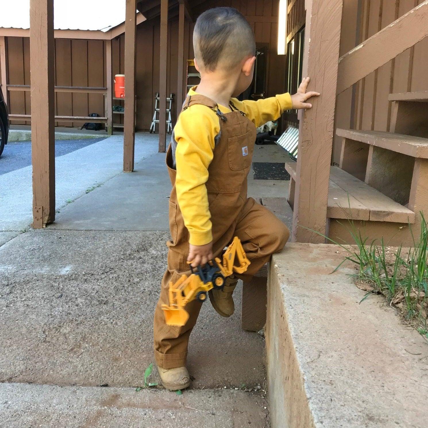 CM8609 - Loose Fit Canvas Bib Overall - Boys - Carhartt Brown - Purpose-Built / Home of the Trades