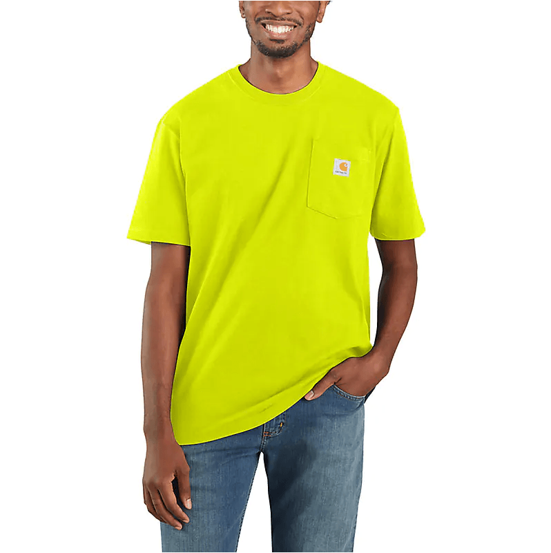 K87 - Loose fit heavyweight short-sleeve pocket t-shirt  - Bright Lime