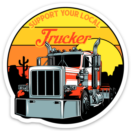 "Thank Our Truckers" Bumper Sticker - 5.5" X 4" Vinyl Decal, Red White & Blue