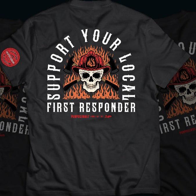 Support Your Local First Responder Tee. Black