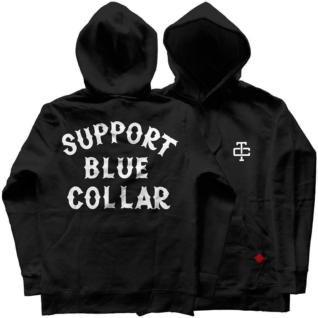 Support Blue Collar Hoodie: Black