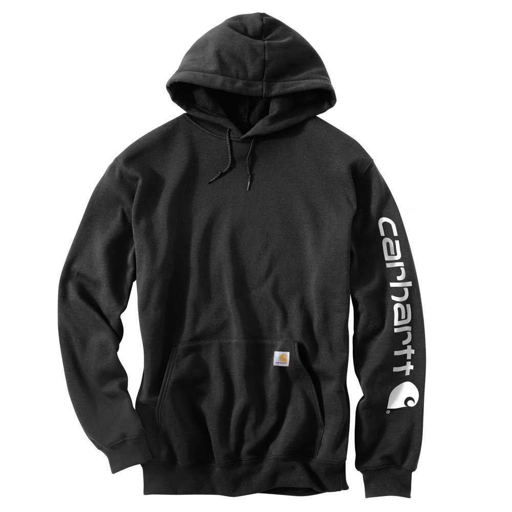 K288 Loose Fit Midweight Logo Sleeve Graphic Hoodie - Black - Purpose-Built / Home of the Trades