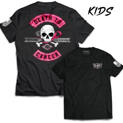 KIDS DEATH TO CANCER TEE - BLK