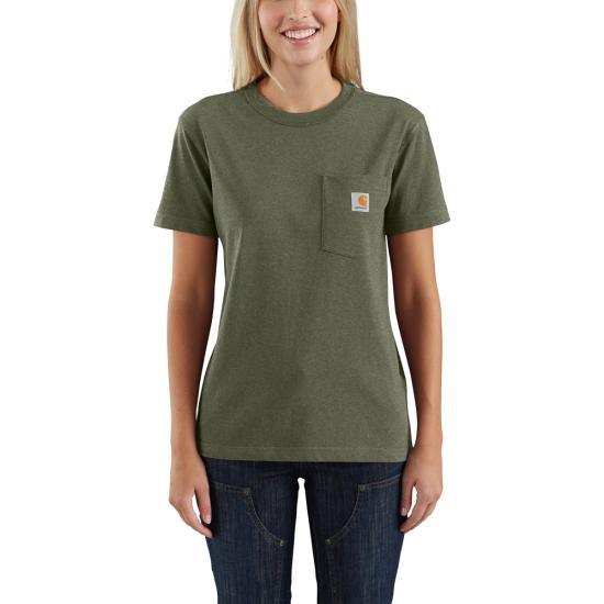 Women'S WK87 Workwear Pocket Short Sleeve T-Shirt - Basil Heather