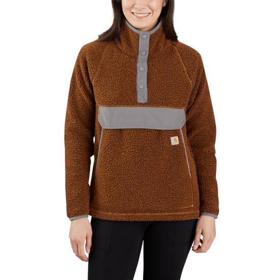 104922 - Women'S Fleece Quarter Snap Front Jacket - Burnt Sienna