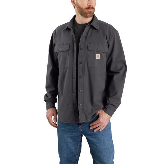 Rugged Flex® Relaxed Fit Canvas Fleece-Lined Shirt Jac - Shadow
