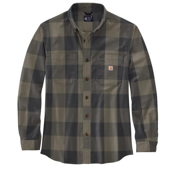 Rugged Flex® Relaxed Fit Midweight Flannel Long-Sleeve Plaid Shirt - Driftwood - Purpose-Built / Home of the Trades