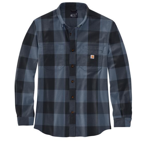 Rugged Flex® Relaxed Fit Midweight Flannel Long-Sleeve Plaid Shirt - Navy - Purpose-Built / Home of the Trades