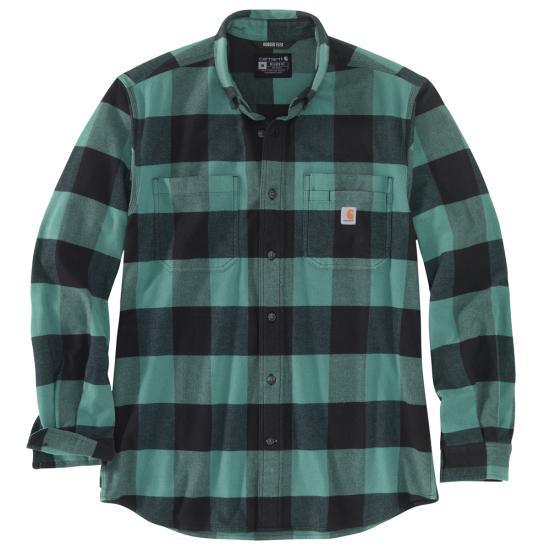 Rugged Flex® Relaxed Fit Midweight Flannel Long-Sleeve Plaid Shirt - Slate Green - Purpose-Built / Home of the Trades