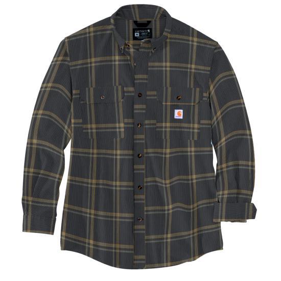 105433 - Loose Fit Midweight Chambray Long-Sleeve Plaid Shirt - Shadow - Purpose-Built / Home of the Trades