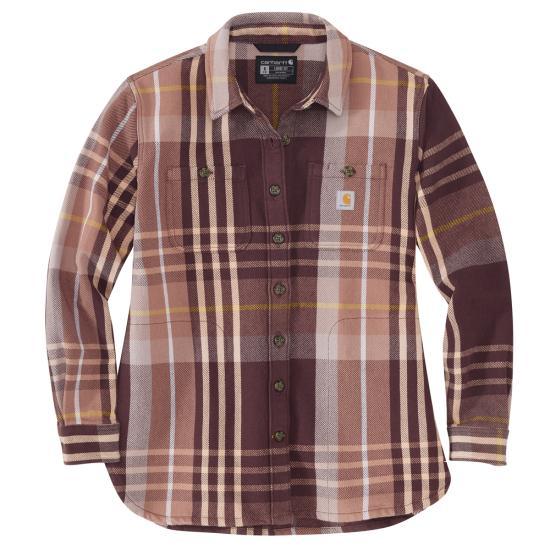 Women's Loose Fit Heavyweight Twill Long-Sleeve Plaid Shirt - Blackberry - Purpose-Built / Home of the Trades