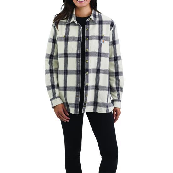 Women'S Loose Fit Heavyweight Twill Long-Sleeve Plaid Shirt - Malt - Purpose-Built / Home of the Trades