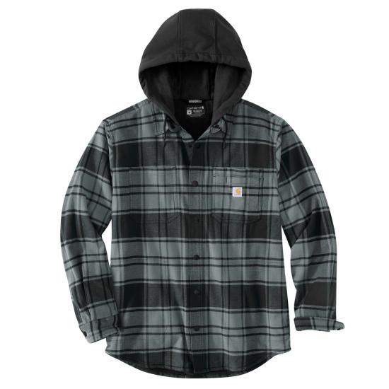 Rugged Flex® Relaxed Fit Flannel Fleece Lined Hooded Shirt Jac - Elm - Purpose-Built / Home of the Trades