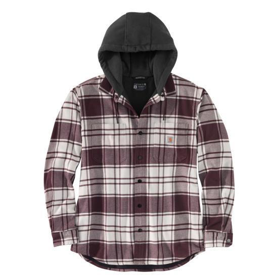 Rugged Flex® Relaxed Fit Flannel Fleece Lined Hooded Shirt Jac - Malt - Purpose-Built / Home of the Trades