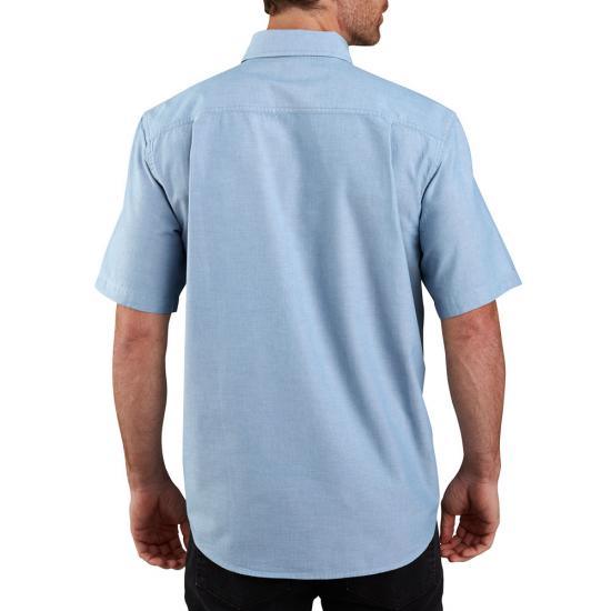 Loose fit midweight chambray short-sleeve shirt - Blue - Purpose-Built / Home of the Trades