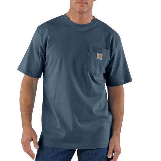 K87 - Loose fit heavyweight short-sleeve pocket t-shirt - BlueStone