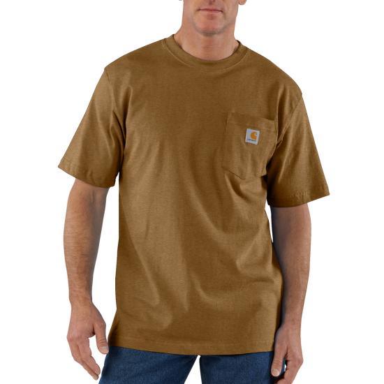 K87 - Loose fit heavyweight short-sleeve pocket t-shirt - Oiled Walnut Heather