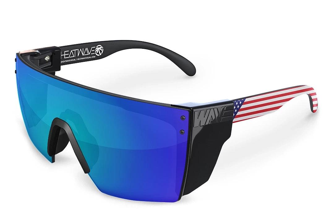 Lazer Face Sunglasses: Stars & Stripes USA Z87 Polarized Galaxy Blue Lens - Purpose-Built / Home of the Trades