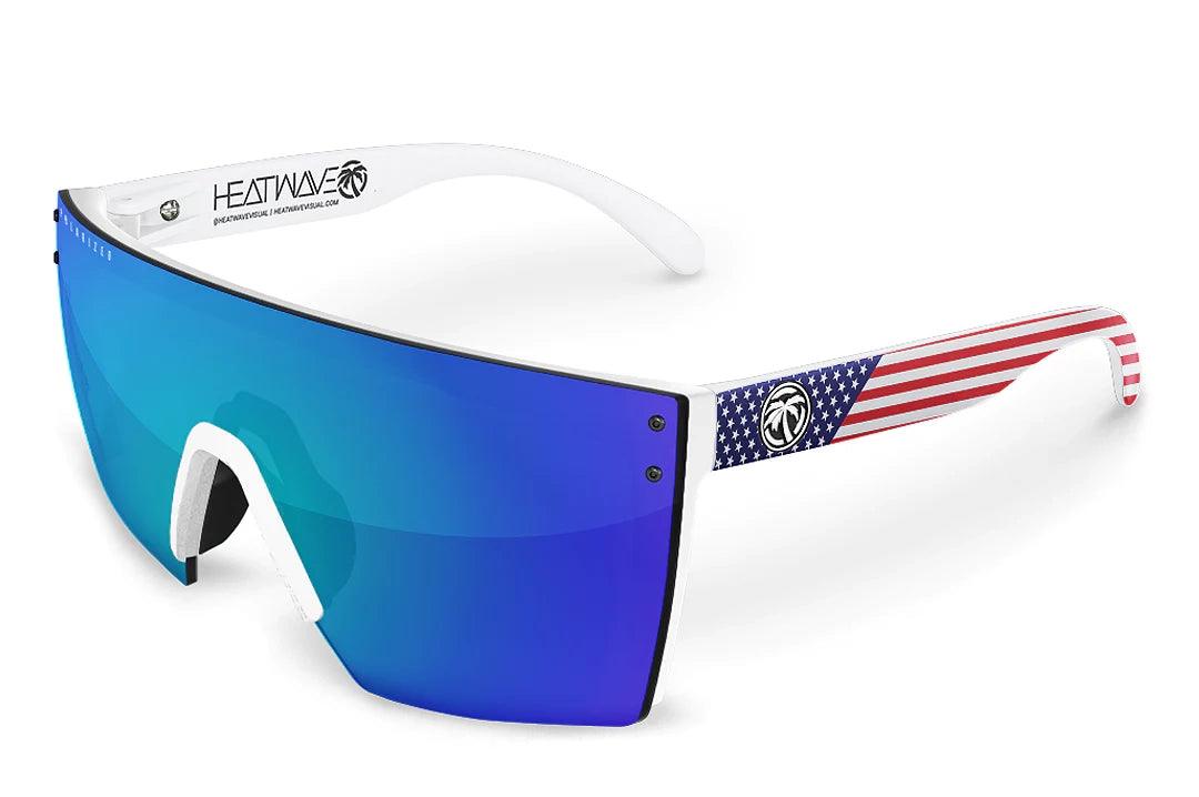 Lazer Face Sunglasses: Stars & Stripes USA Z87 Polarized Galaxy Blue Lens - Purpose-Built / Home of the Trades