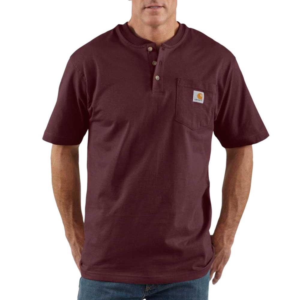 K84 - Loose fit heavyweight short-sleeve pocket henley t-shirt- Port - Purpose-Built / Home of the Trades