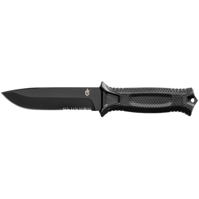 Strongarm Sheath Knife - Black, Serrated Edge - Purpose-Built / Home of the Trades