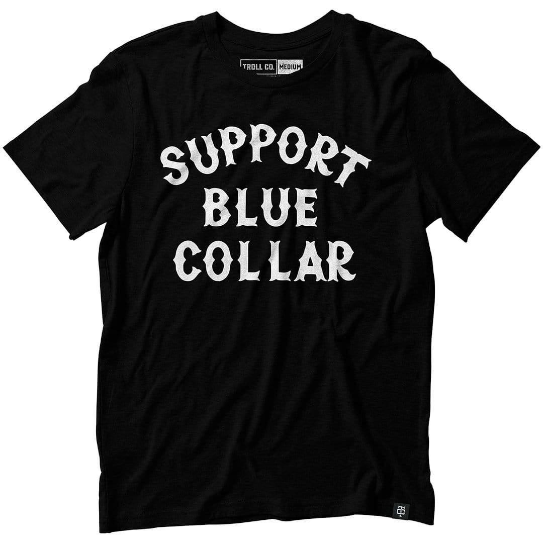 Support Blue Collar Tee - Black - Purpose-Built / Home of the Trades