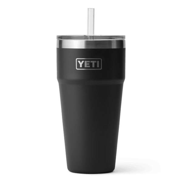 Rambler® 26 oz Stackable Cup w/Straw Lid - Black - Purpose-Built / Home of the Trades